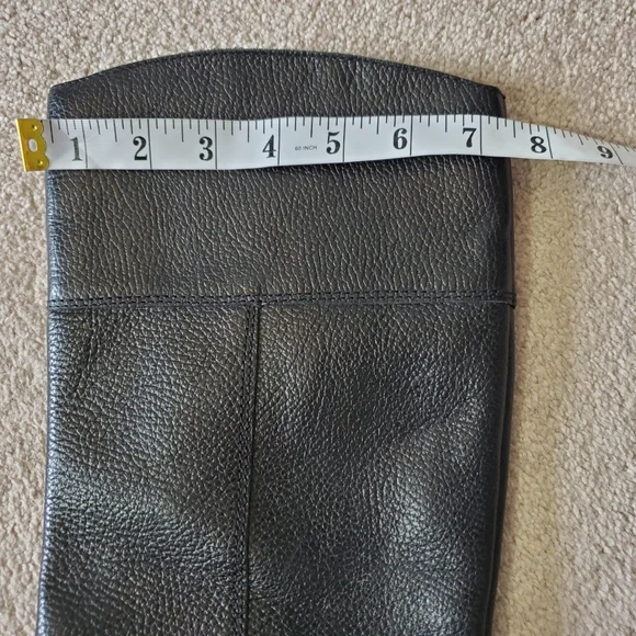 Banana Republic Black Genuine Leather Preppy Equestrian Riding Boots 9 - Picture 5 of 7